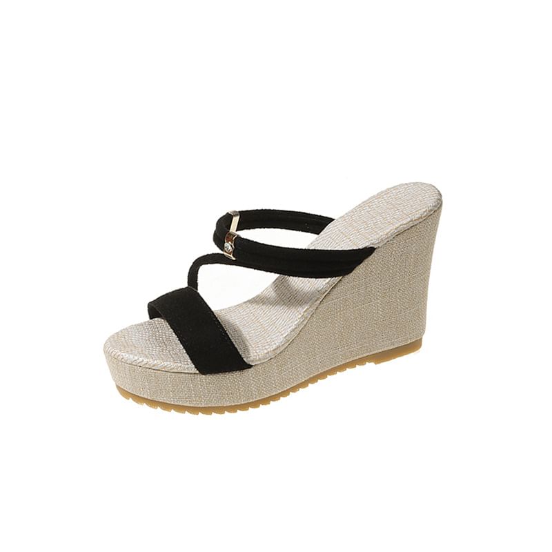 Wedge Strappy Platform Sandals Slide