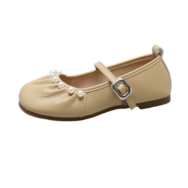 Pearl Mary Jane Flats Faux