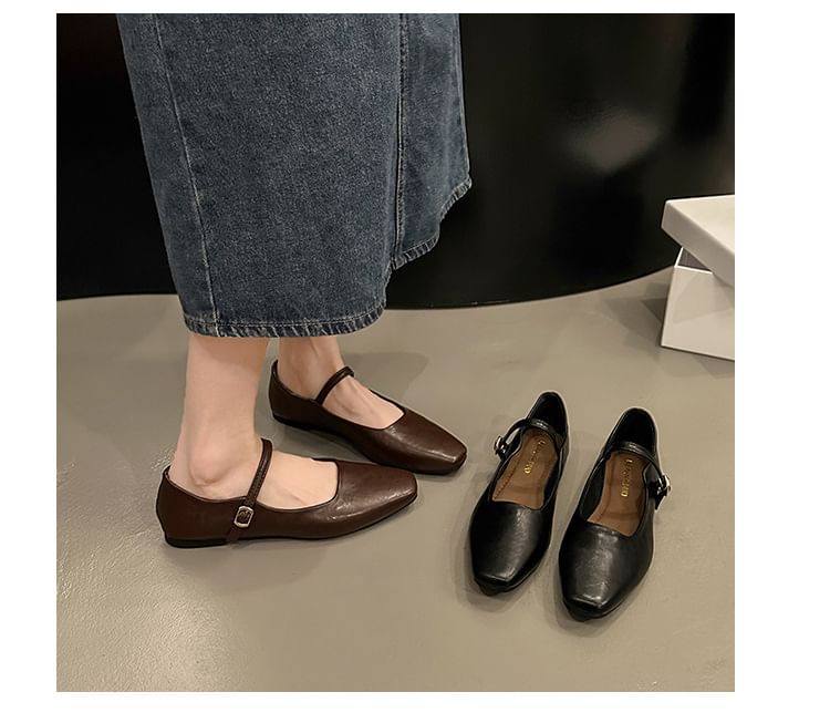 Square Toe Flats Mary Jane