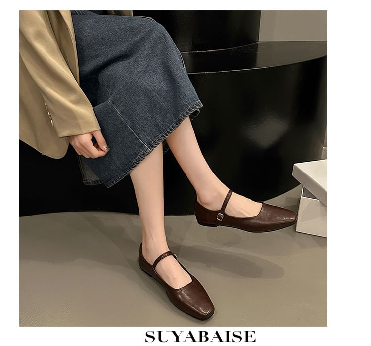 Square Toe Flats Mary Jane