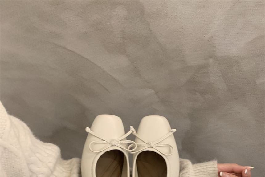 Flats Toe Square Bow