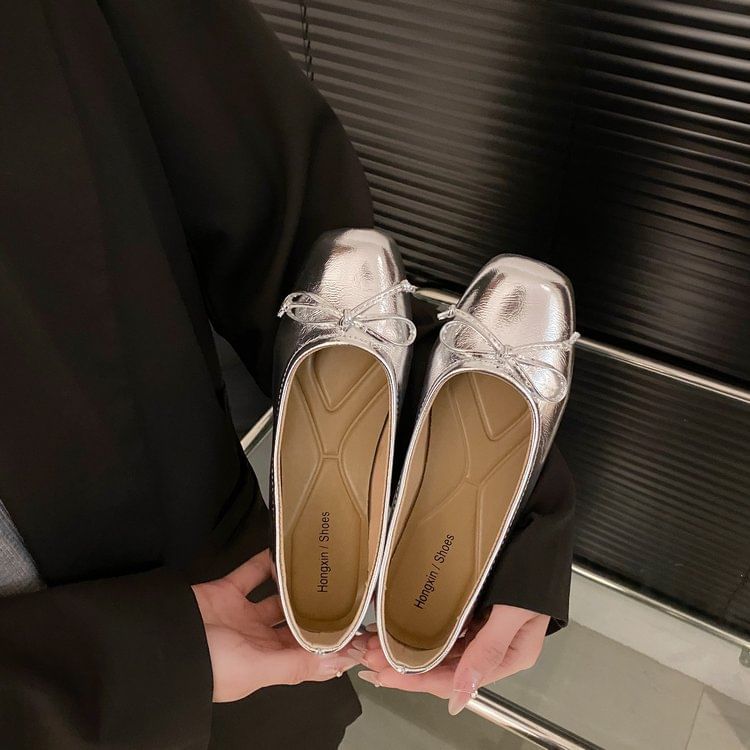 Flats Toe Square Bow