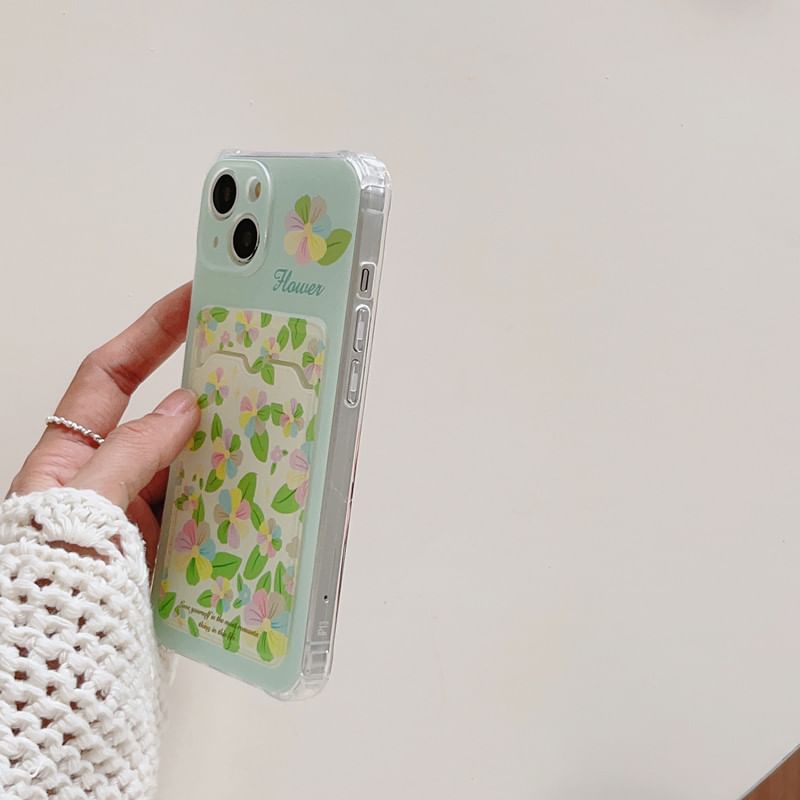 Card Case Floral Strap Holder Phone