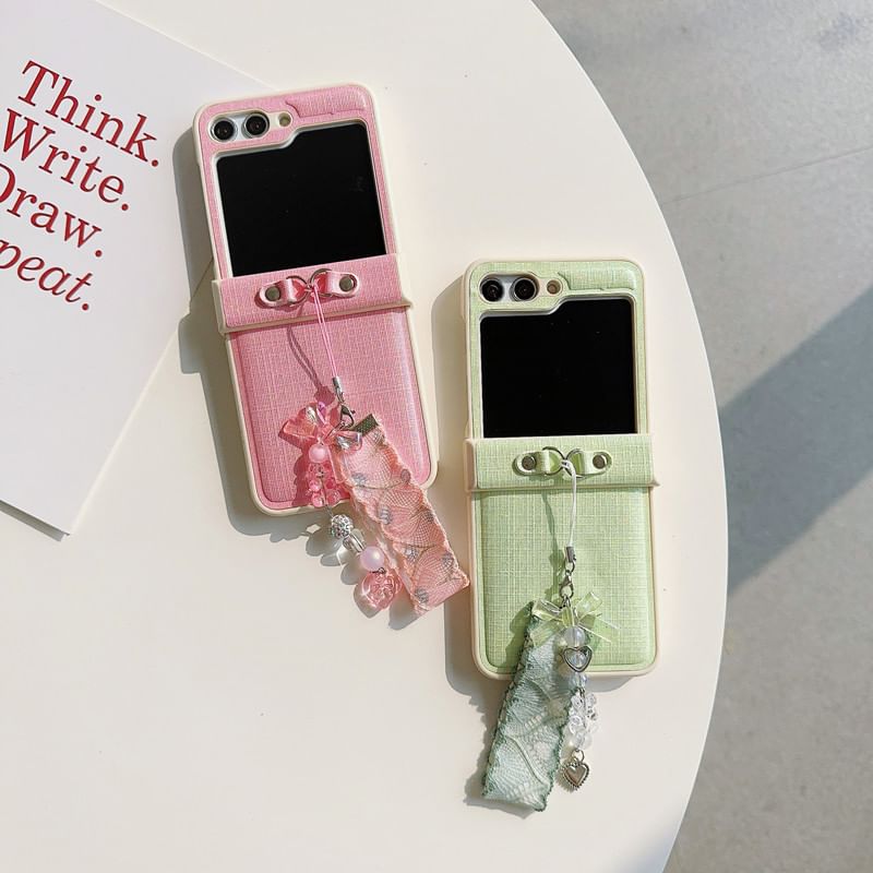 Charm Plain Ribbon Case Phone