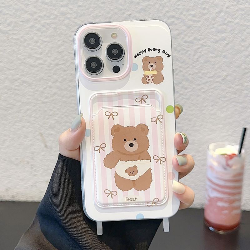 Case Strap Holder Card Bear Phone