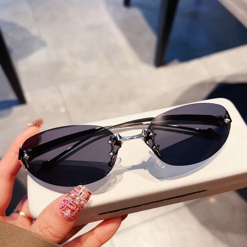 Rimless Sunglasses Oval