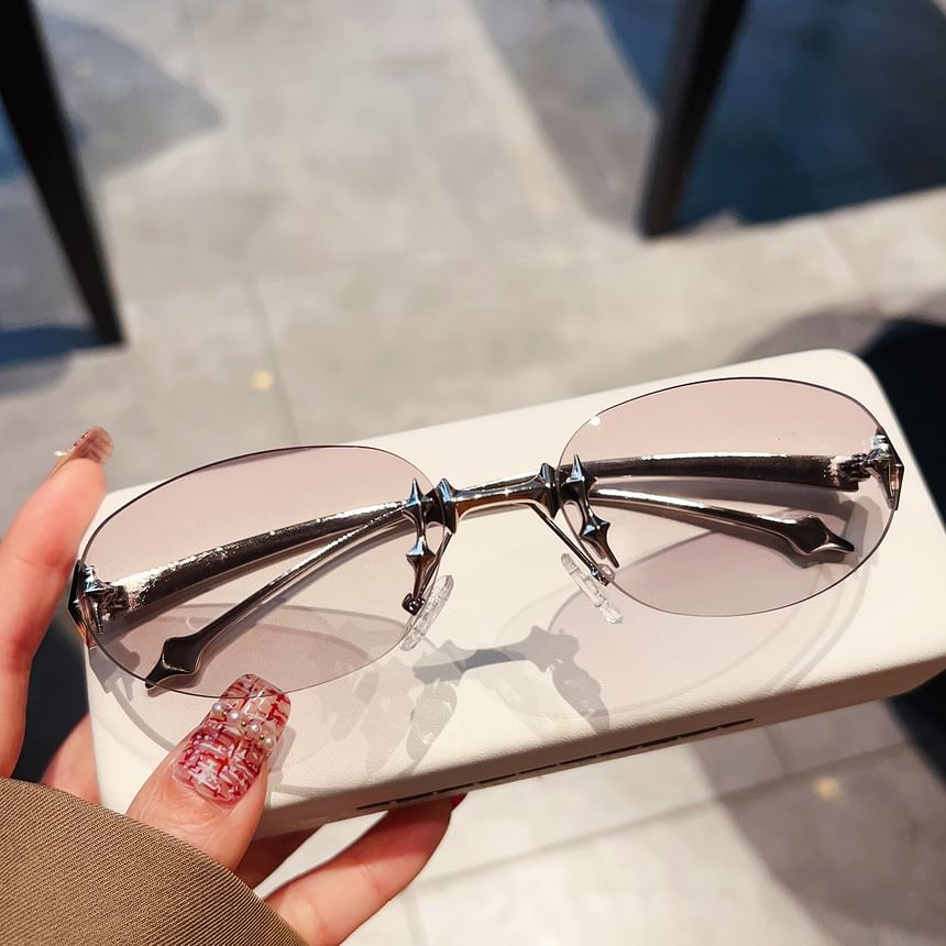 Rimless Sunglasses Oval