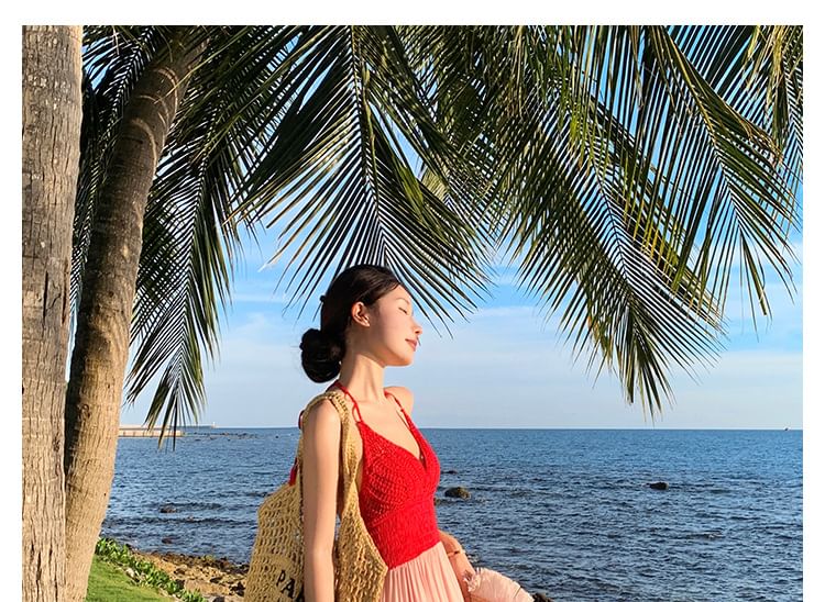 Striped Halter Maxi Sundress