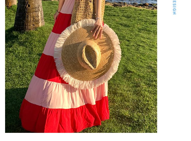 Striped Halter Maxi Sundress