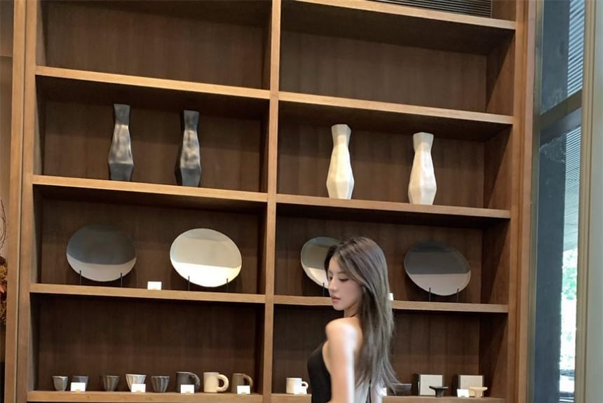 Halter Sundress Strappy Maxi Plain