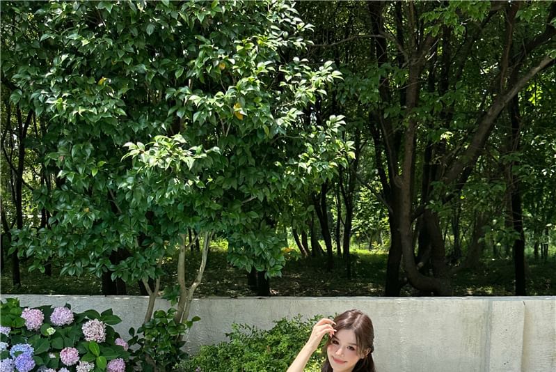 Maxi Dress Plain Ruffle A-Line Strap Spaghetti Slit Cutout