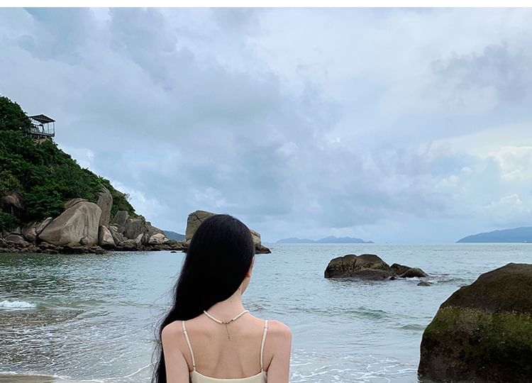 Ruched Strap Plain A-Line Slit Spaghetti V-Neck Panel Lace Maxi