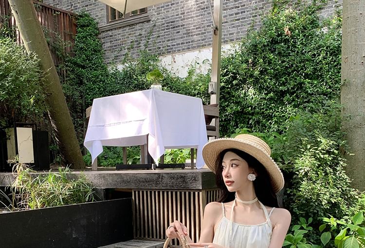 A-Line Spaghetti Dress Maxi Plain Strap