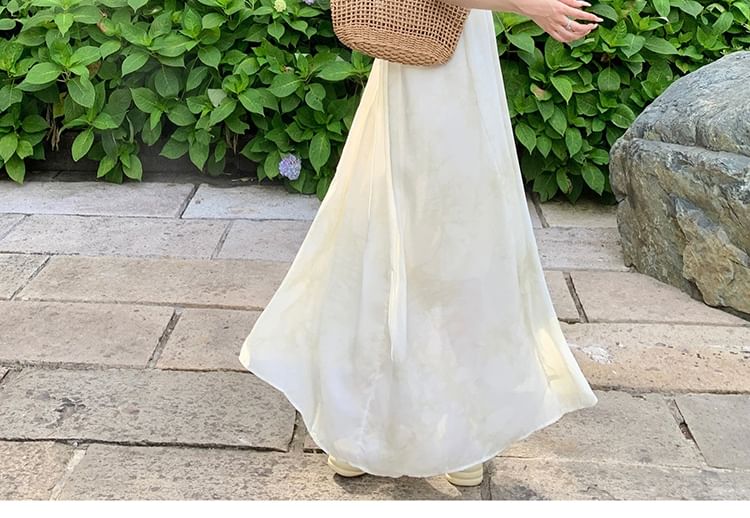 A-Line Spaghetti Dress Maxi Plain Strap