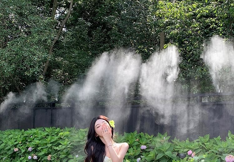 Print Strap Up A-Line Dress Maxi Patterned Lace Spaghetti