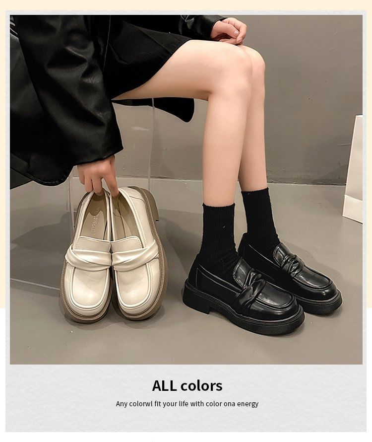 Leather Faux Loafers