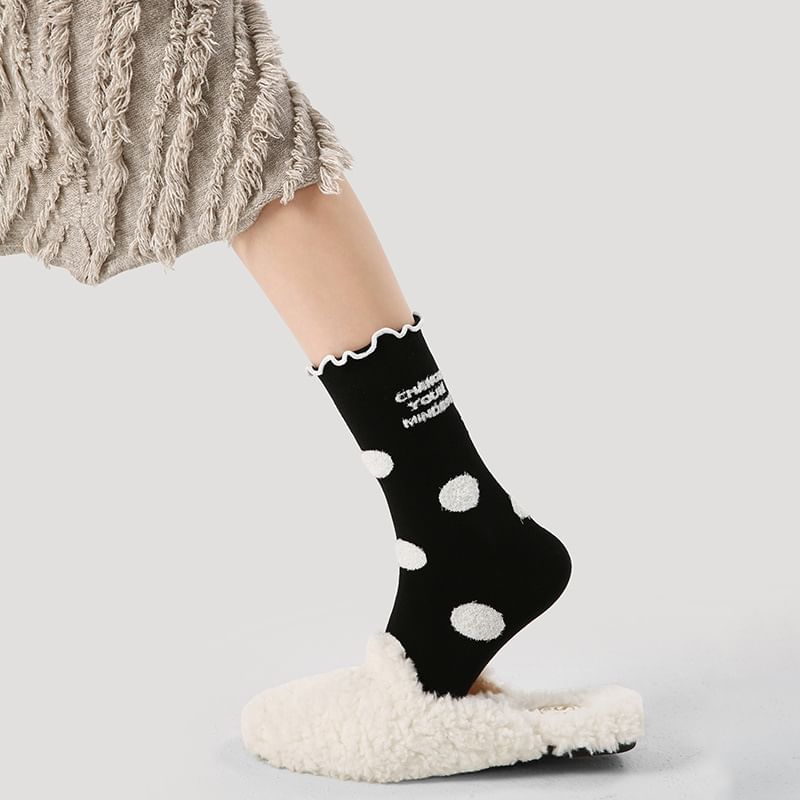 Polka Dot Crew Socks