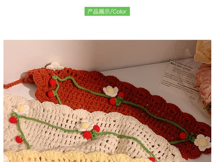 Tie Bonnet Crochet / Hat Floral Hair