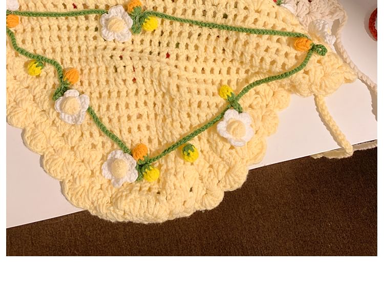 Tie Bonnet Crochet / Hat Floral Hair