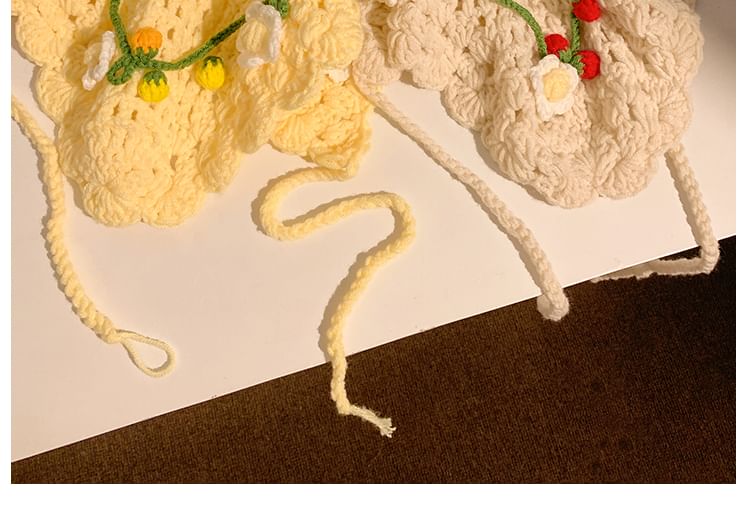 Tie Bonnet Crochet / Hat Floral Hair
