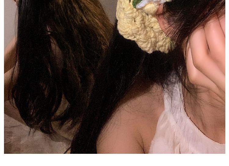 Tie Bonnet Crochet / Hat Floral Hair