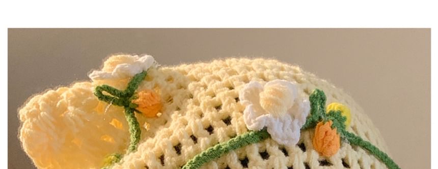 Tie Bonnet Crochet / Hat Floral Hair