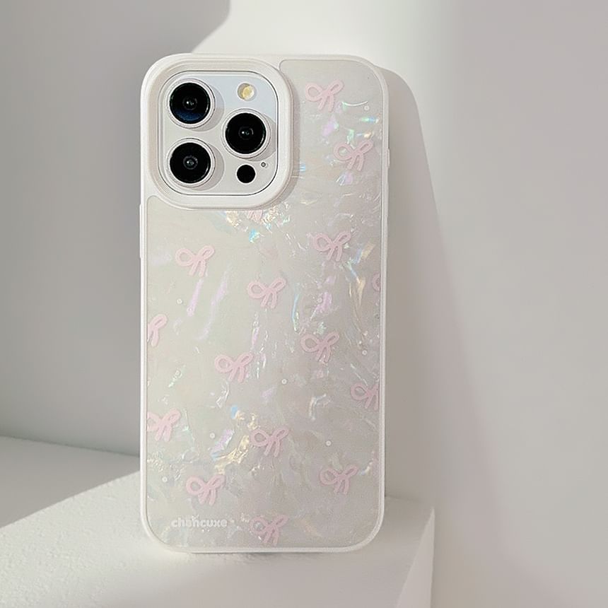 Set Adhesive Decoration Bow Strap Phone Case Faux / Pearl