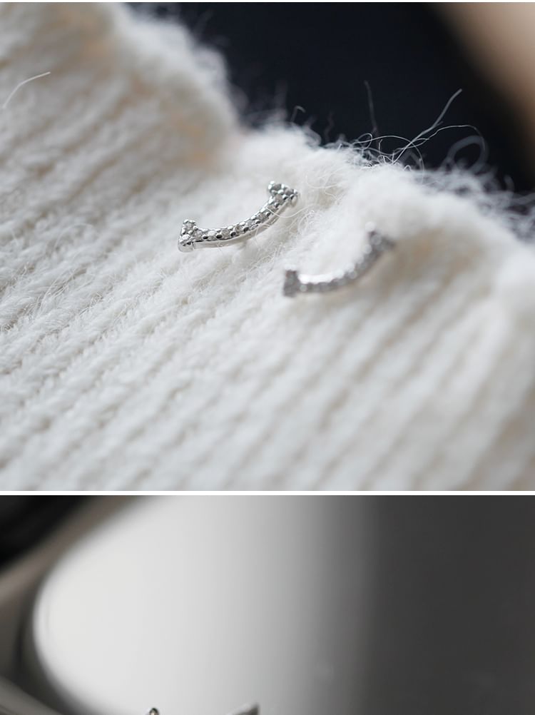 Earring Sterling Rhinestone Silver Stud