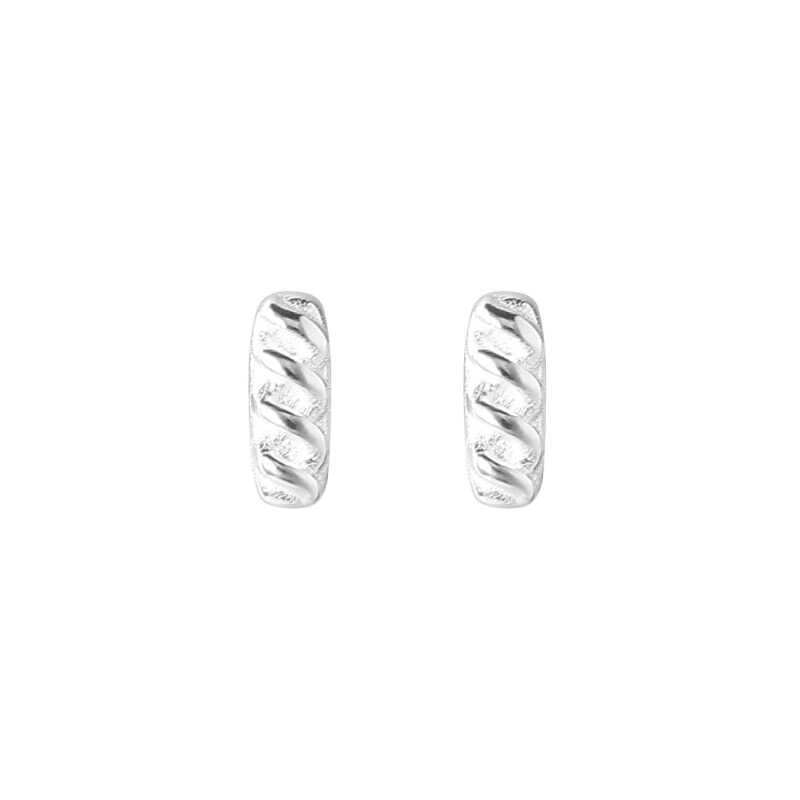 Stud Sterling Silver Earring Baguette