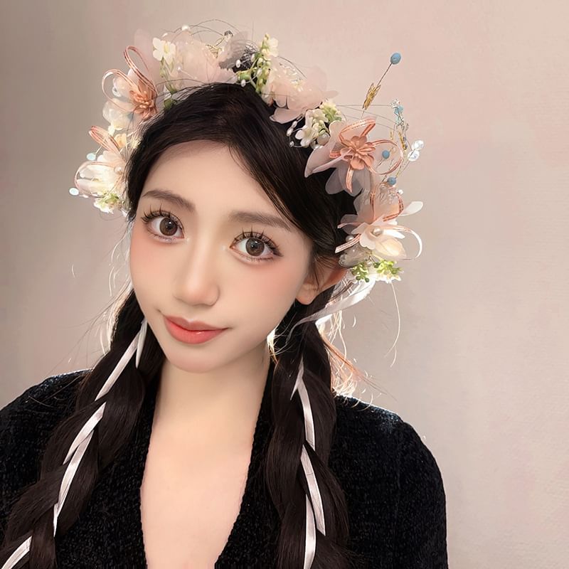 Floral Headband Mesh / Bracelet