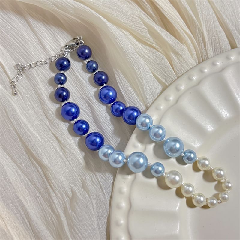 Faux Pearl Necklace Beaded
