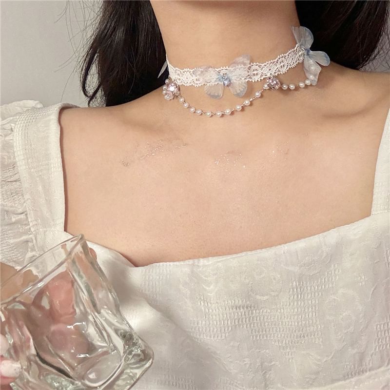 Lace Beaded Choker