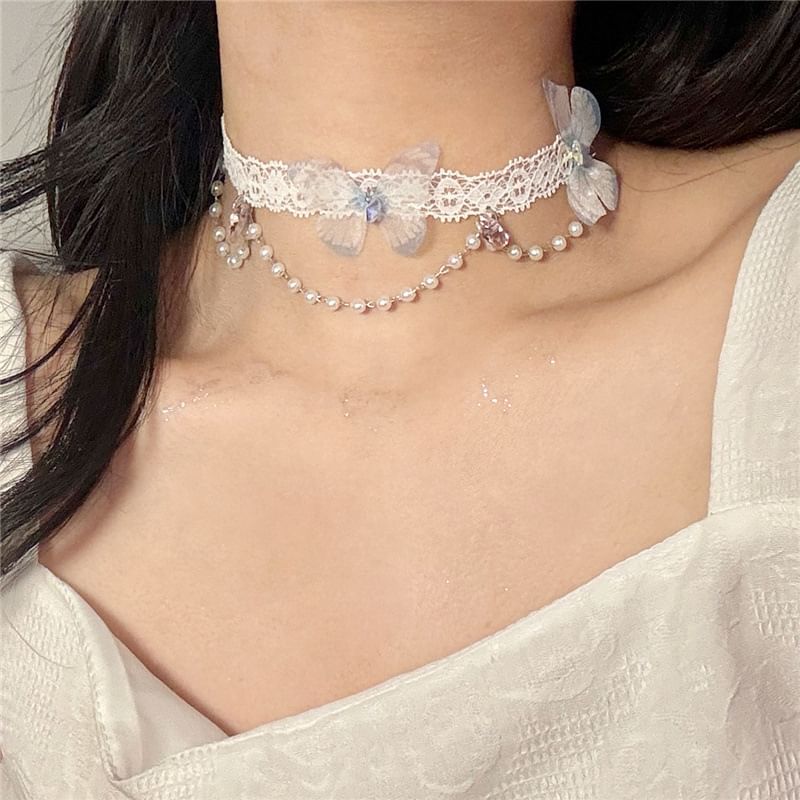 Lace Beaded Choker