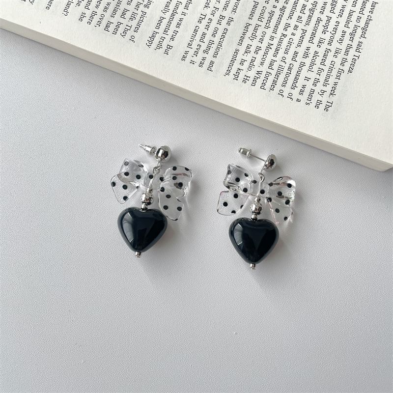 / Earring Necklace Heart Accent Drop