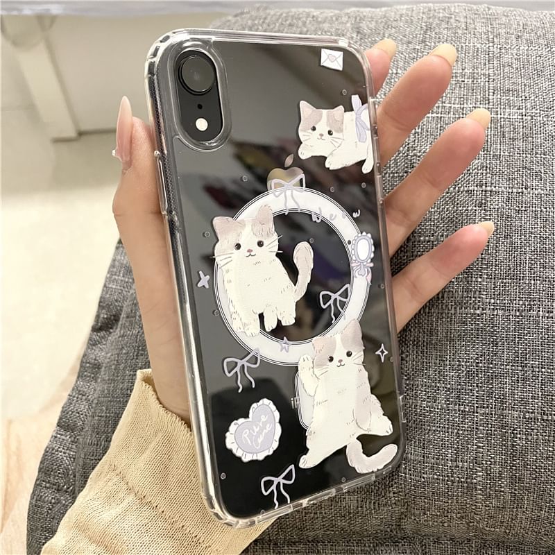 with MagSafe) Phone Case Magnetic Cat (Compatible