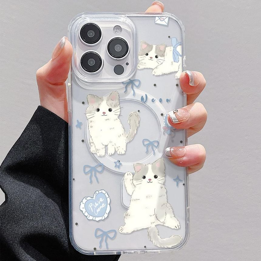 with MagSafe) Phone Case Magnetic Cat (Compatible