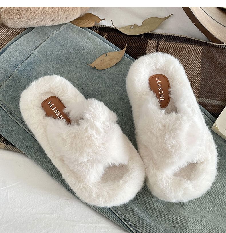 Fleece Platform Slippers