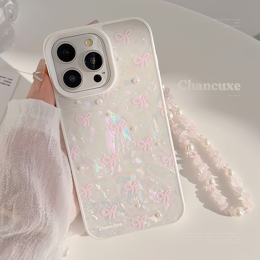 Faux Set Phone Case Bow Strap Pearl / Decoration Adhesive