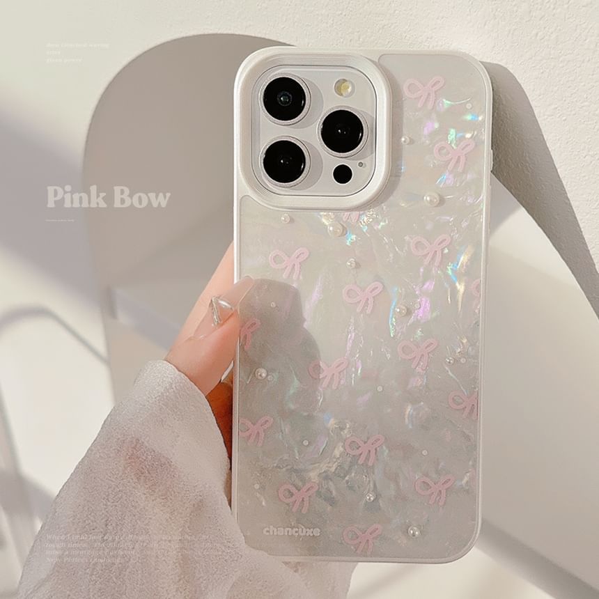 Faux Set Phone Case Bow Strap Pearl / Decoration Adhesive