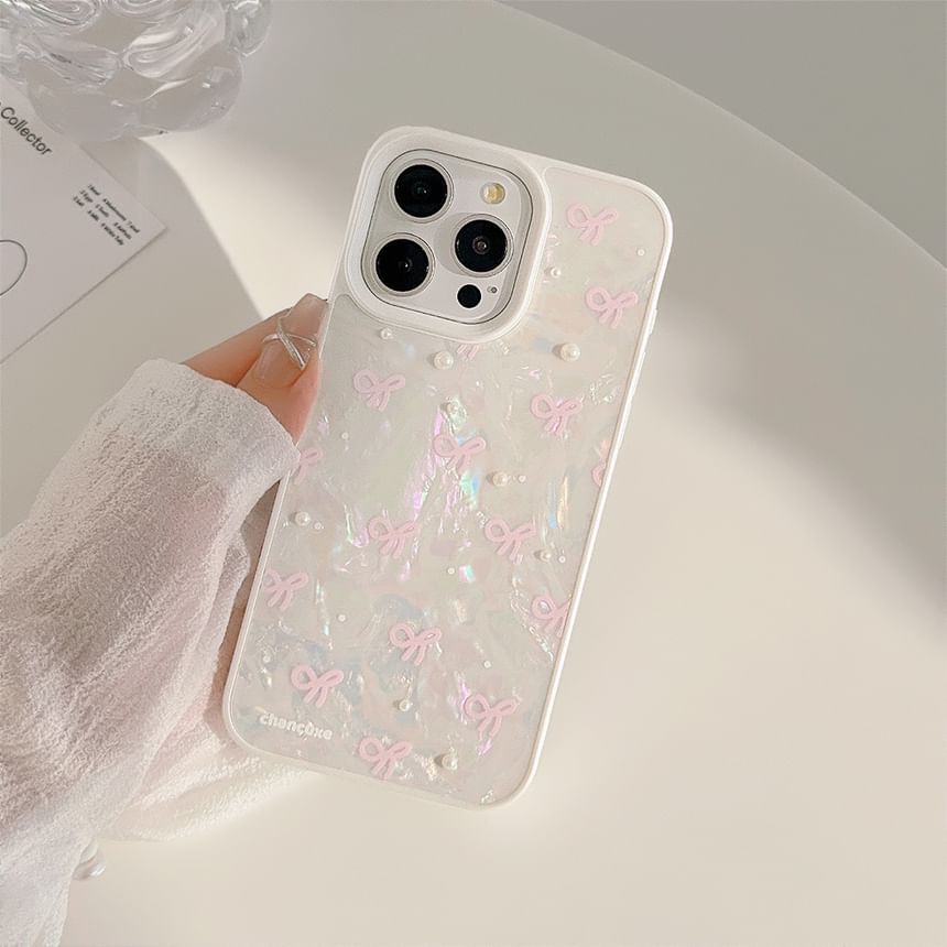 Faux Set Phone Case Bow Strap Pearl / Decoration Adhesive
