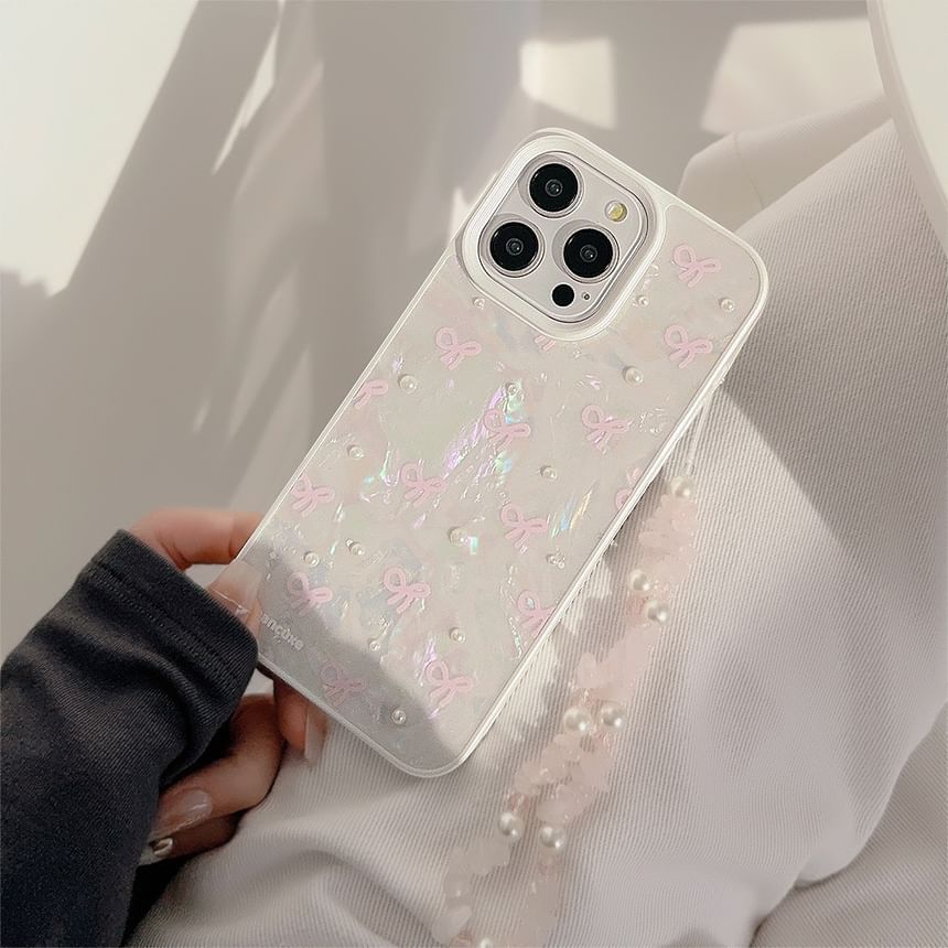 Faux Set Phone Case Bow Strap Pearl / Decoration Adhesive