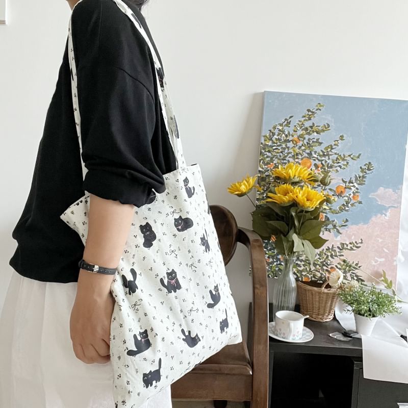 Cat Bag Print Shopper