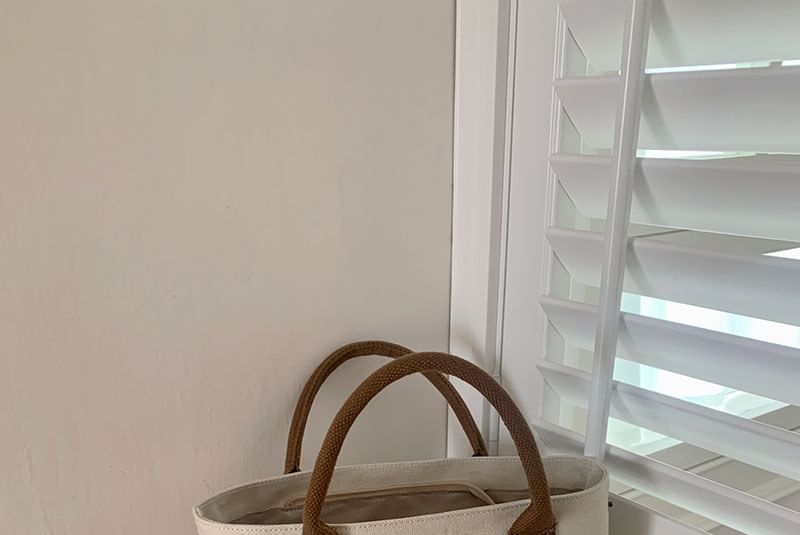 Contrast Strap Bag Canvas Tote