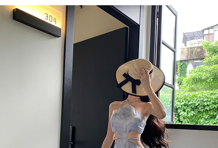 Neckholder Rückenfrei Batikdruck Maxi A