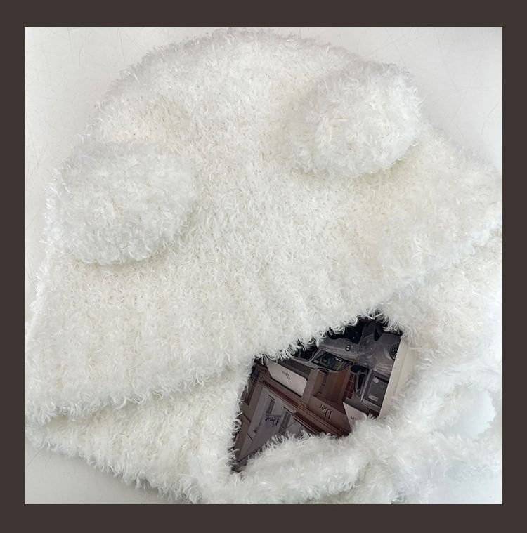 Bear Ear Chenille Trapper Hat