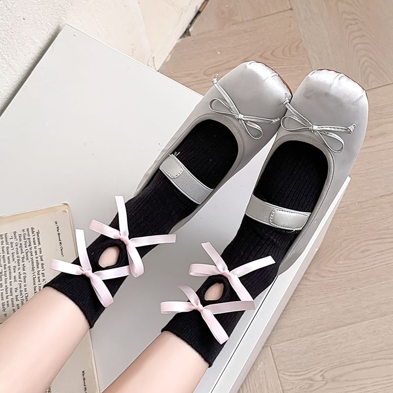 Bow Cutout Socks