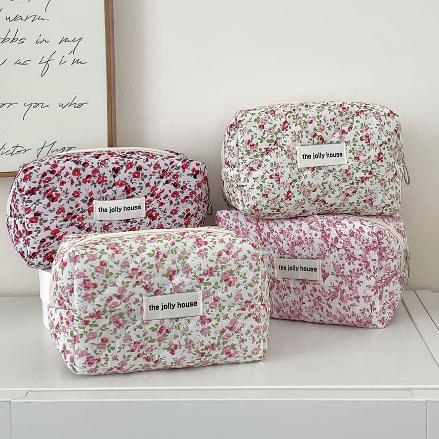 Floral Fabric Makeup Bag / Pencil Case
