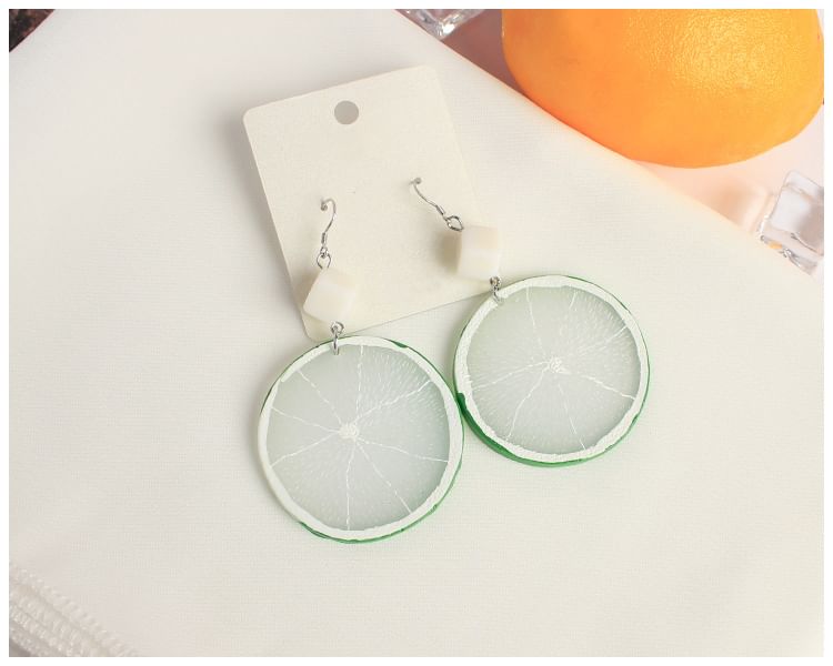 Earring Lemon / Clip On Slice Drop