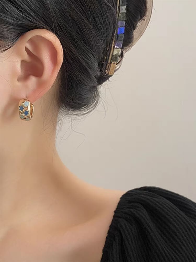 Earring Pattern Hoop Star Half