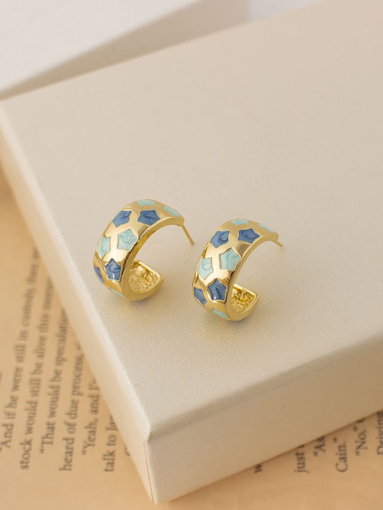 Earring Pattern Hoop Star Half